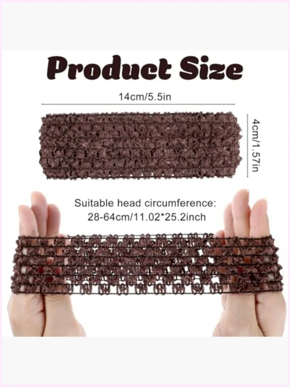 6pcs Crochet Headband Multi Color Retro Knit Elastic Headbands for Women - Soft